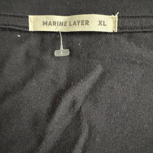 Marine Layer Womens Black Supima Cotton/Modal XL T-Shirt Scoop neck short sleeve - Picture 4 of 11